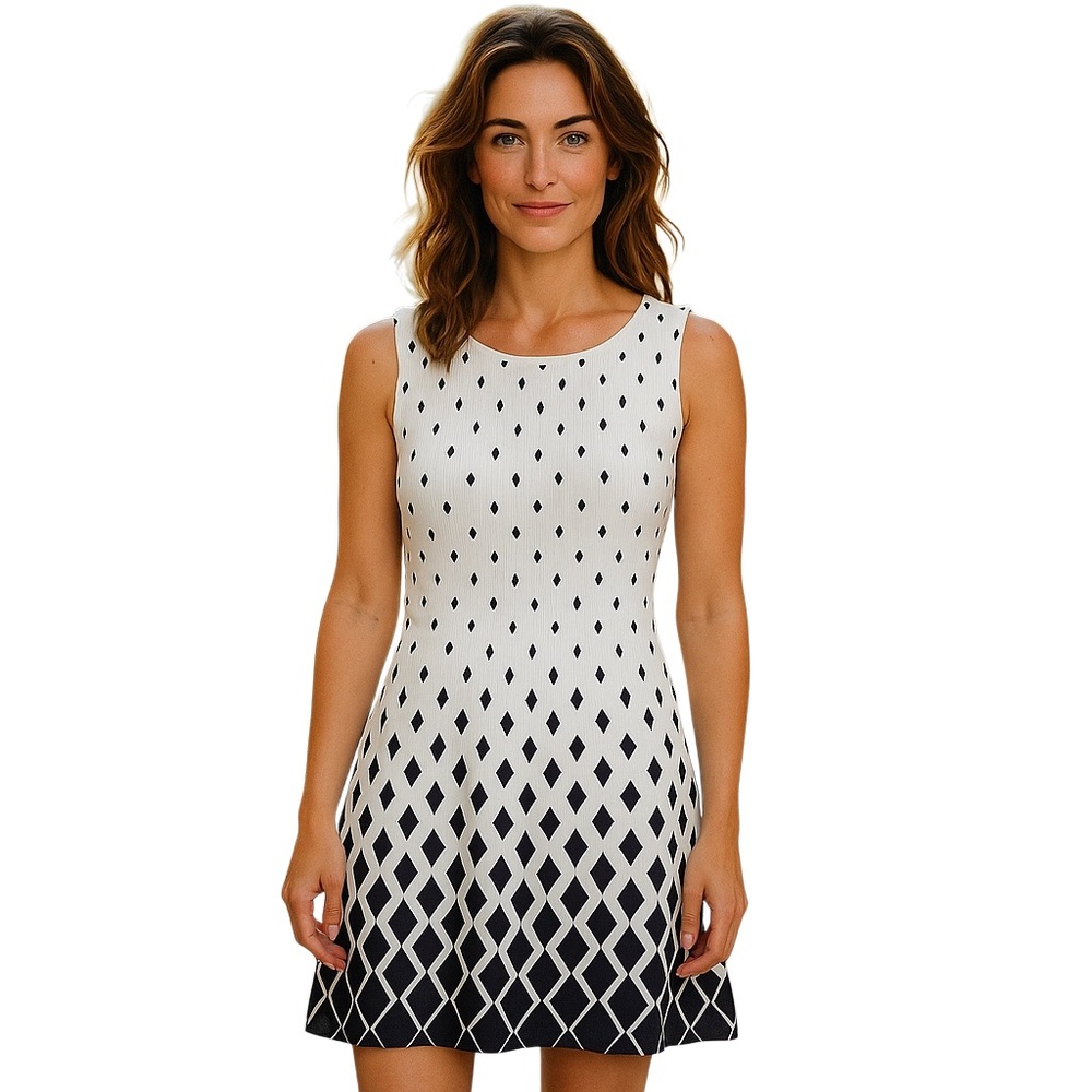 Haani Burgundy and White Sleeveless Dress PXL